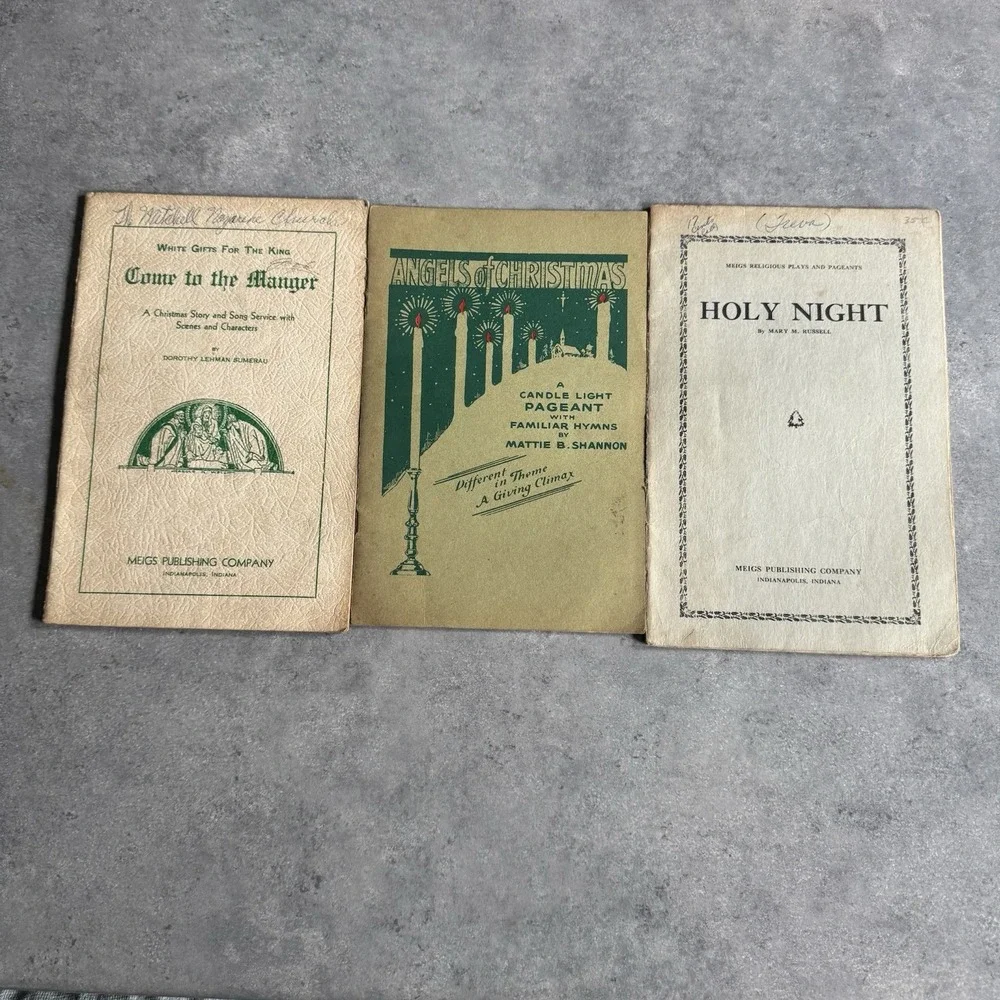 Vintage Christmas Church Pageant Book Lot Meigs Publishing 3 Booklets
